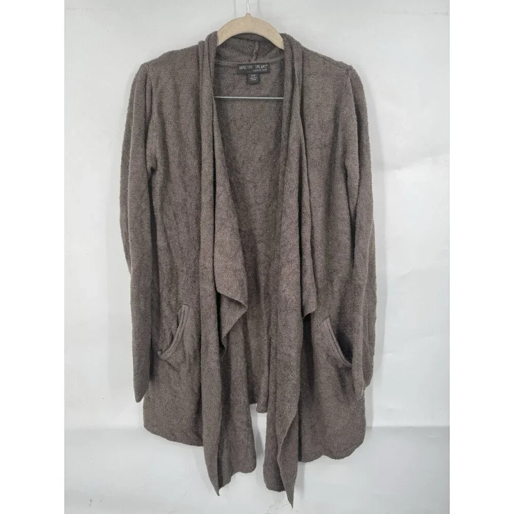Barefoot Dreams Cozy Chic‎ Cardigan Women Small/medium Brown Loungewear Casual